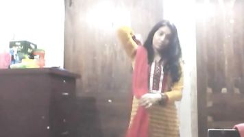 Sexy Dhaka girlfriend Tanzila with her boyfriend in bedroom in traditional outfits force to get naked