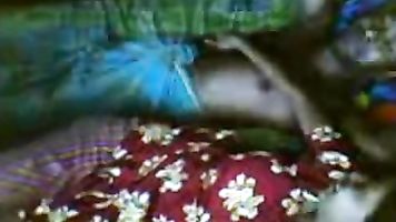 North Indian wife guiding her husbands cock into her cunt getting fucked missionary style till her hubby cums on her ass cheeks in this MMS.
