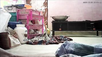 Desi housewife kissing butt and pressing boobs